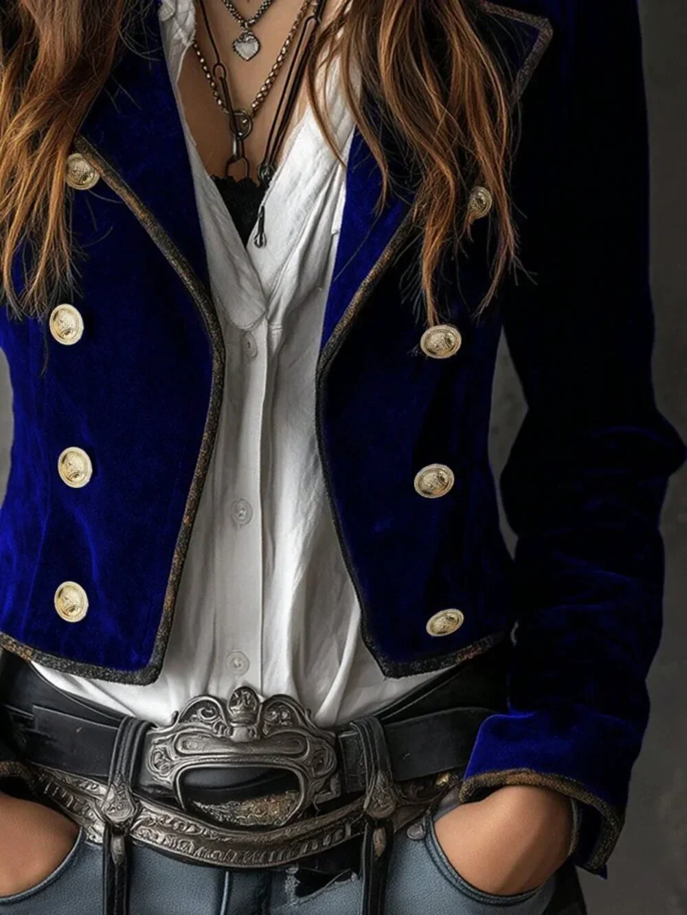 Royal Blue Casual Women's Long Sleeve Office Blazer
